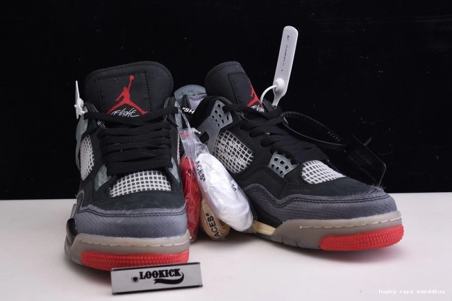 Rep Husky Retro 4 Off CV9388-001 White Bred Air Jordan x 0709